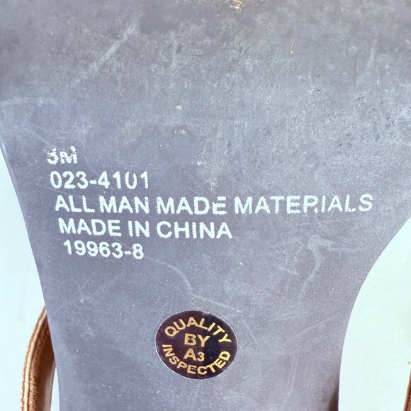 Bronze Strappy Sandals Peacock Rhinestone Accents Kitten Heels Size 8 By MixIt - Picture 8 of 14